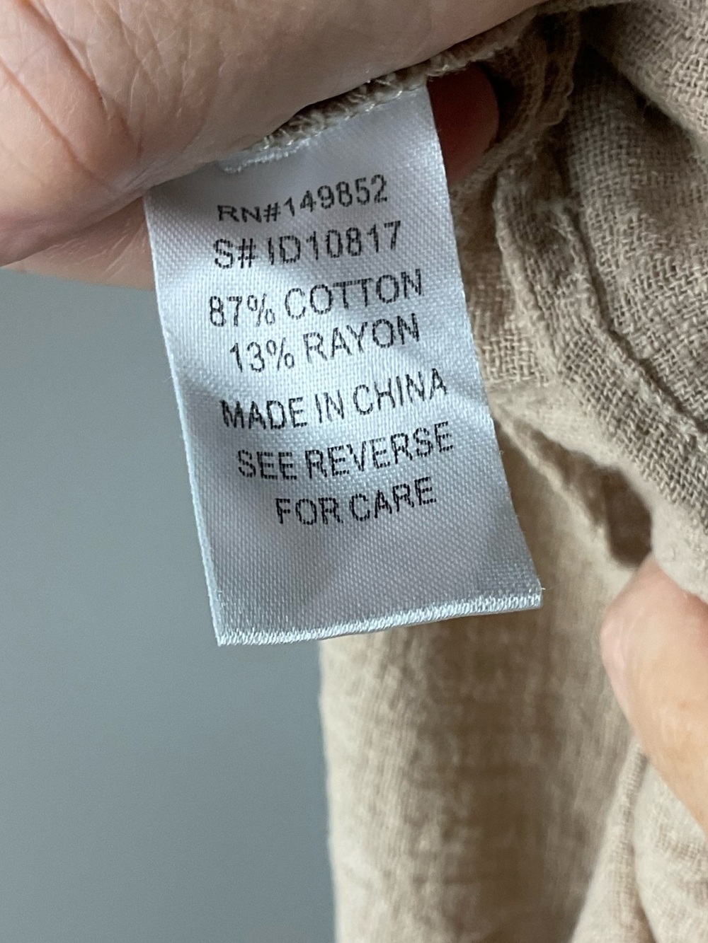 Love In Short-Sleeve Tan Cotton High-Low Dress Lagenlook Minimal Prairie Large - Picture 7 of 7